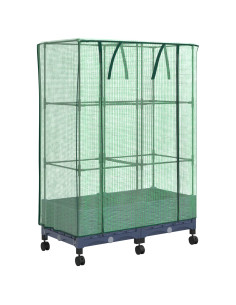Vaso da Giardino con Copertura per Serra e Ruote 2 pz PP 2