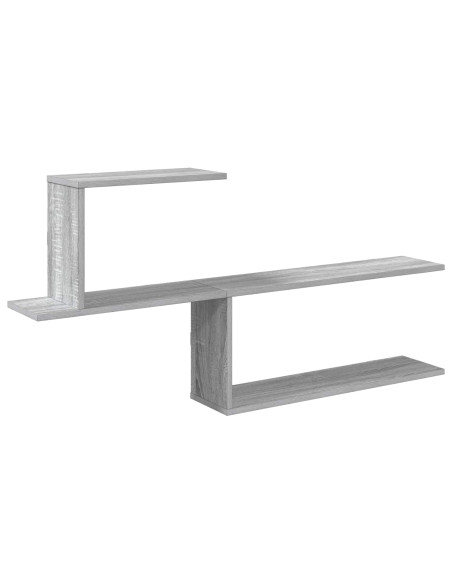 Scaffale da parete Sonoma grigio 122 x 18 x 60 cm