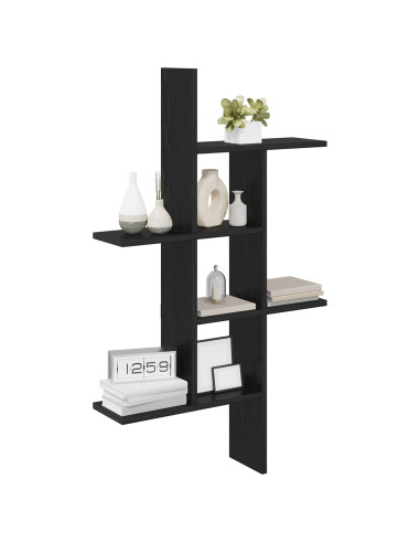 Scaffale da parete Rovere Nero 61 x 15 x 102 cm