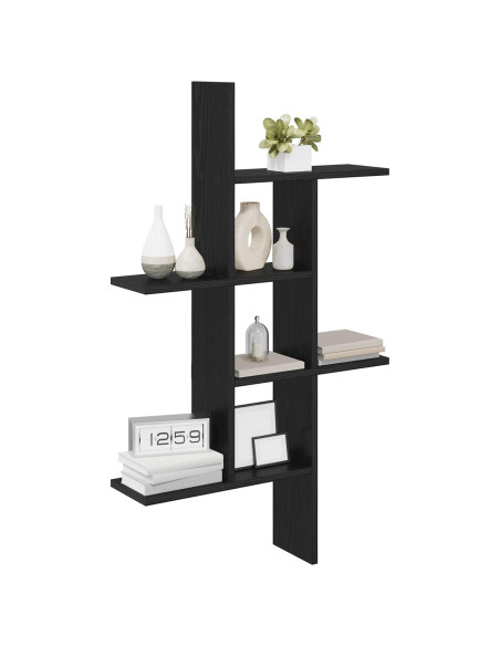 Scaffale da parete Rovere Nero 61 x 15 x 102 cm