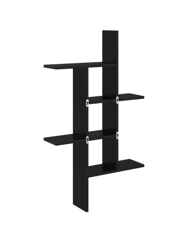 Scaffale da parete Rovere Nero 61 x 15 x 102 cm