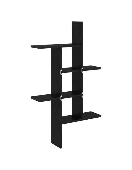 Scaffale da parete Rovere Nero 61 x 15 x 102 cm