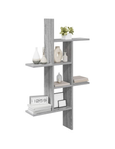 Scaffale da parete Sonoma grigio 61 x 15 x 102 cm 2