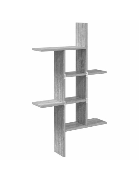 Scaffale da parete Sonoma grigio 61 x 15 x 102 cm