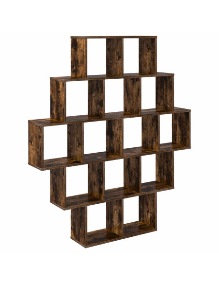 Scaffale da parete Rovere Fumo 120 x 20 x 136 cm