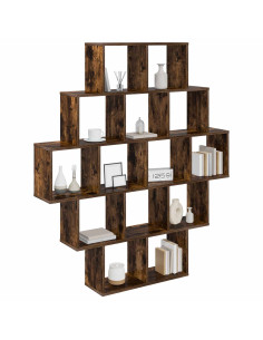 Scaffale da parete Rovere Fumo 120 x 20 x 136 cm 2