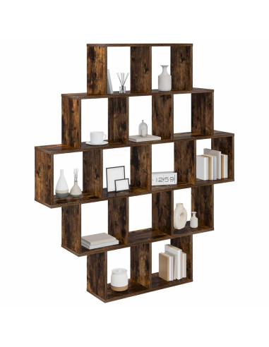 Scaffale da parete Rovere Fumo 120 x 20 x 136 cm
