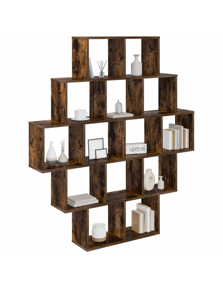 Scaffale da parete Rovere Fumo 120 x 20 x 136 cm