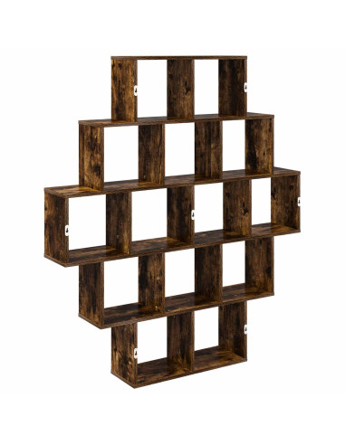 Scaffale da parete Rovere Fumo 120 x 20 x 136 cm
