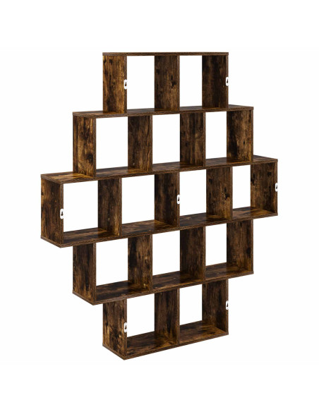 Scaffale da parete Rovere Fumo 120 x 20 x 136 cm