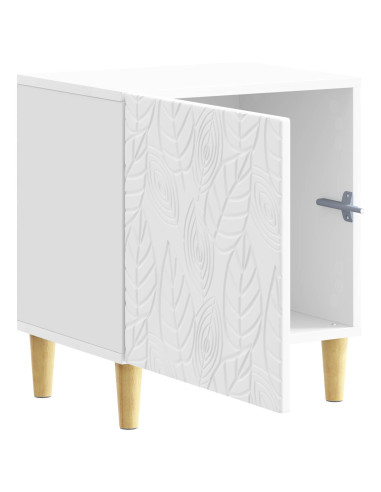Comodino Bianco Lucido 43 x 34,5 x 50 cm Legno ingegnerizzato