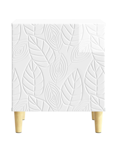 Comodino Bianco Lucido 43 x 34,5 x 50 cm Legno ingegnerizzato