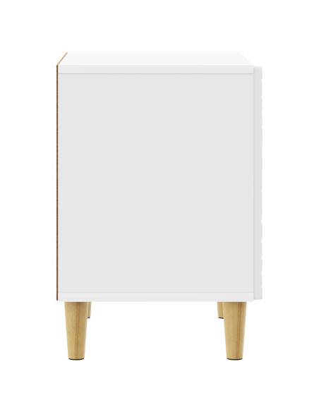 Comodino Bianco Lucido 43 x 34,5 x 50 cm Legno ingegnerizzato