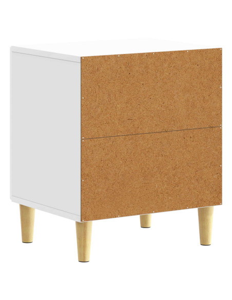 Comodino Bianco Lucido 43 x 34,5 x 50 cm Legno ingegnerizzato