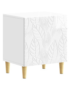 Comodino 2 pcs Bianco Lucido 43 x 34,5 x 50 cm 2