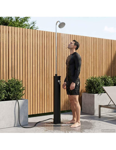 Doccia Solare con Testa Doccia PVC, ABS, Lega di zinco Nero