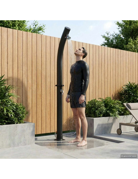 Doccia Solare con Doccetta PVC, ABS, Lega di zinco Nero
