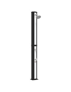Doccia solare con testa doccia e rubinetto 40 l Nero e Argento 2