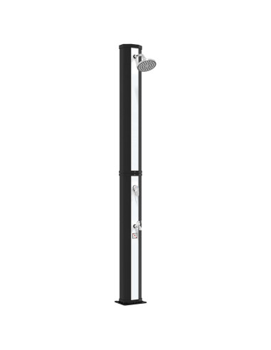 Doccia solare con testa doccia e rubinetto 40 l Nero e Argento