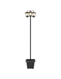 Lampione a 3 teste con vasi with LED Bulb Nero 32 x 32 x 188 cm 2