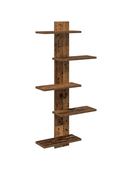 Mensola a muro flottante Legno antico 48,5 x 15 x 101 cm