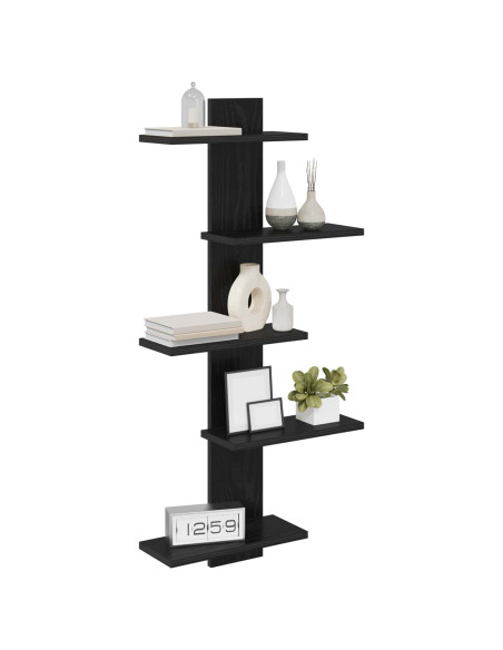 Mensola a muro flottante Rovere Nero 48,5 x 15 x 101 cm