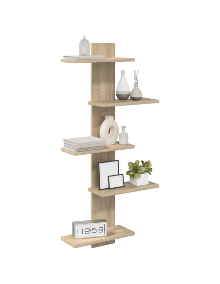 Mensola a muro flottante Rovere Sonoma 48,5 x 15 x 101 cm