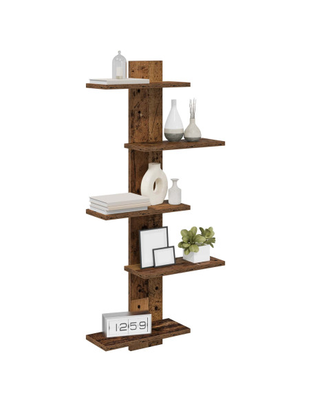 Mensola a muro flottante Legno antico 48,5 x 15 x 101 cm
