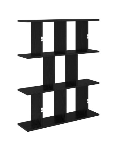Scaffale da parete Rovere Nero 80 x 20 x 96 cm