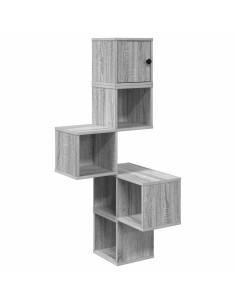 Mensola Angolare da Parete Sonoma grigio 48 x 48 x 120 cm