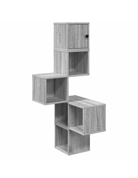 Mensola Angolare da Parete Sonoma grigio 48 x 48 x 120 cm