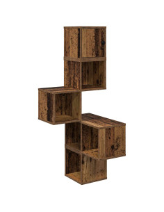 Mensola Angolare da Parete Legno antico 48 x 48 x 120 cm