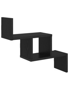 Scaffale da parete Rovere Nero 48 x 15 x 42 cm