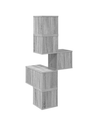 Mensola Angolare da Parete Sonoma grigio 48 x 48 x 120 cm