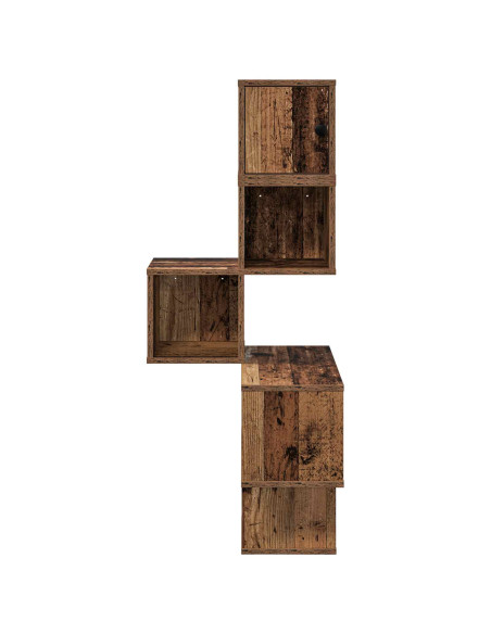 Mensola Angolare da Parete Legno antico 48 x 48 x 120 cm