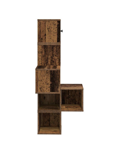 Mensola Angolare da Parete Legno antico 48 x 48 x 120 cm