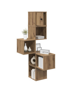 Mensola Angolare da Parete Rovere Artigianale 48 x 48 x 120 cm 2