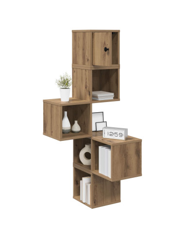 Mensola Angolare da Parete Rovere Artigianale 48 x 48 x 120 cm