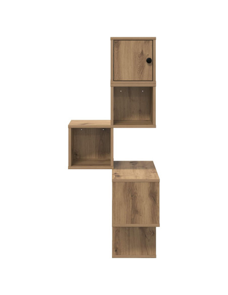 Mensola Angolare da Parete Rovere Artigianale 48 x 48 x 120 cm