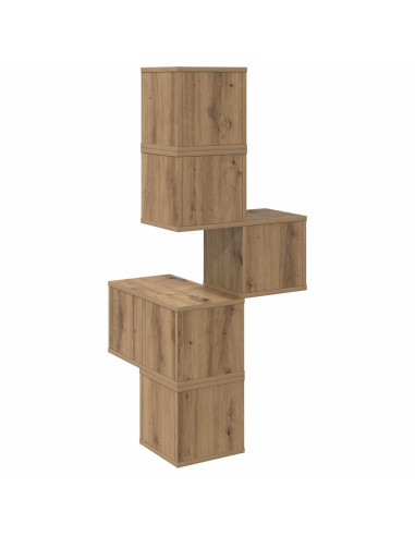Mensola Angolare da Parete Rovere Artigianale 48 x 48 x 120 cm