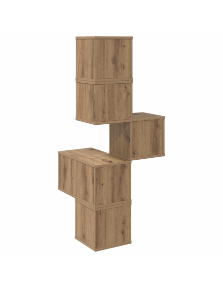 Mensola Angolare da Parete Rovere Artigianale 48 x 48 x 120 cm