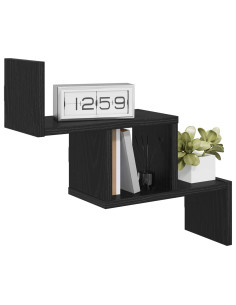 Scaffale da parete Rovere Nero 48 x 15 x 42 cm 2