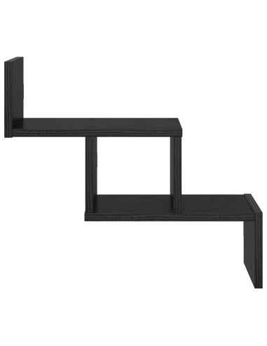 Scaffale da parete Rovere Nero 48 x 15 x 42 cm