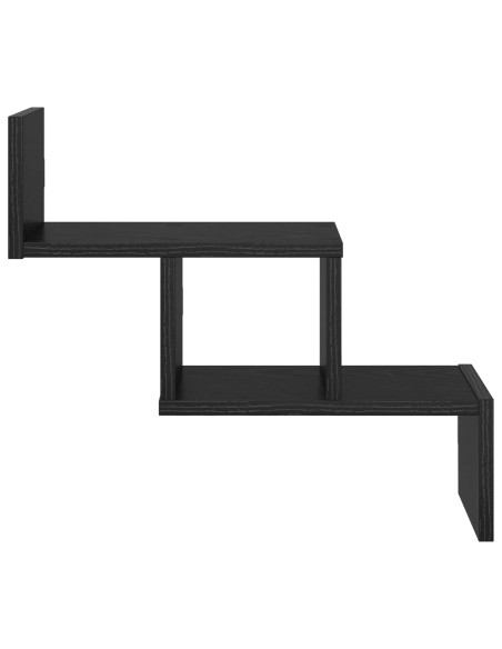Scaffale da parete Rovere Nero 48 x 15 x 42 cm