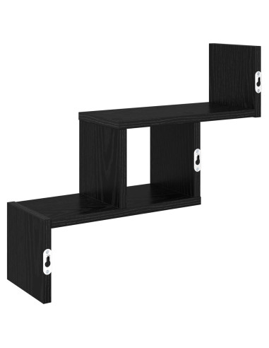 Scaffale da parete Rovere Nero 48 x 15 x 42 cm