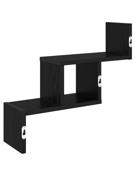 Scaffale da parete Rovere Nero 48 x 15 x 42 cm