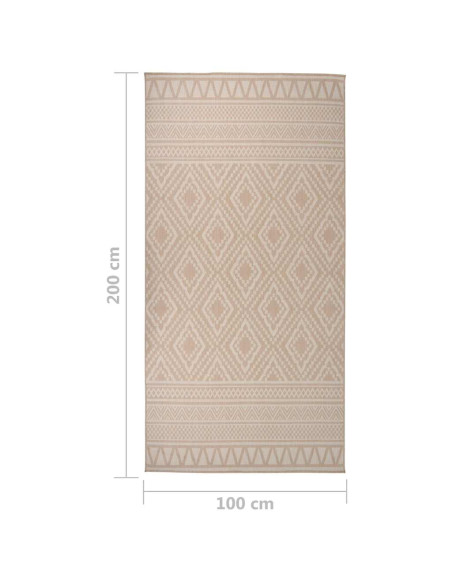 Tappeto da Esterni a Tessitura Piatta 100x200cm Strisce Marroni