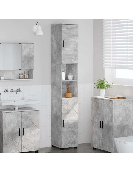 Mobile da Bagno con porta Grigio cemento 30 x 35 x 192 cm