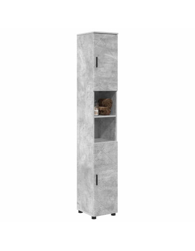 Mobile da Bagno con porta Grigio cemento 30 x 35 x 192 cm