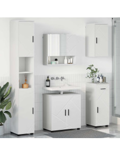 Set di mobili per il bagno con cassetto con porta 5 pcs Bianco